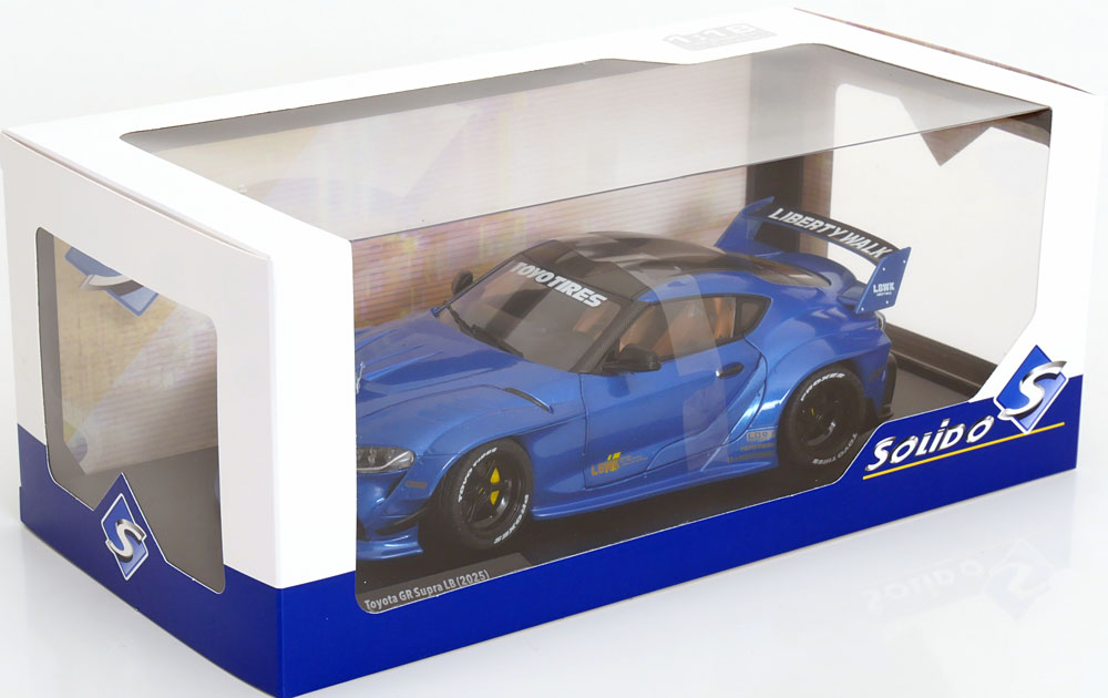 Solido 2025 Toyota GR Supra A90 Liberty Walk Blue Metallic 1:18