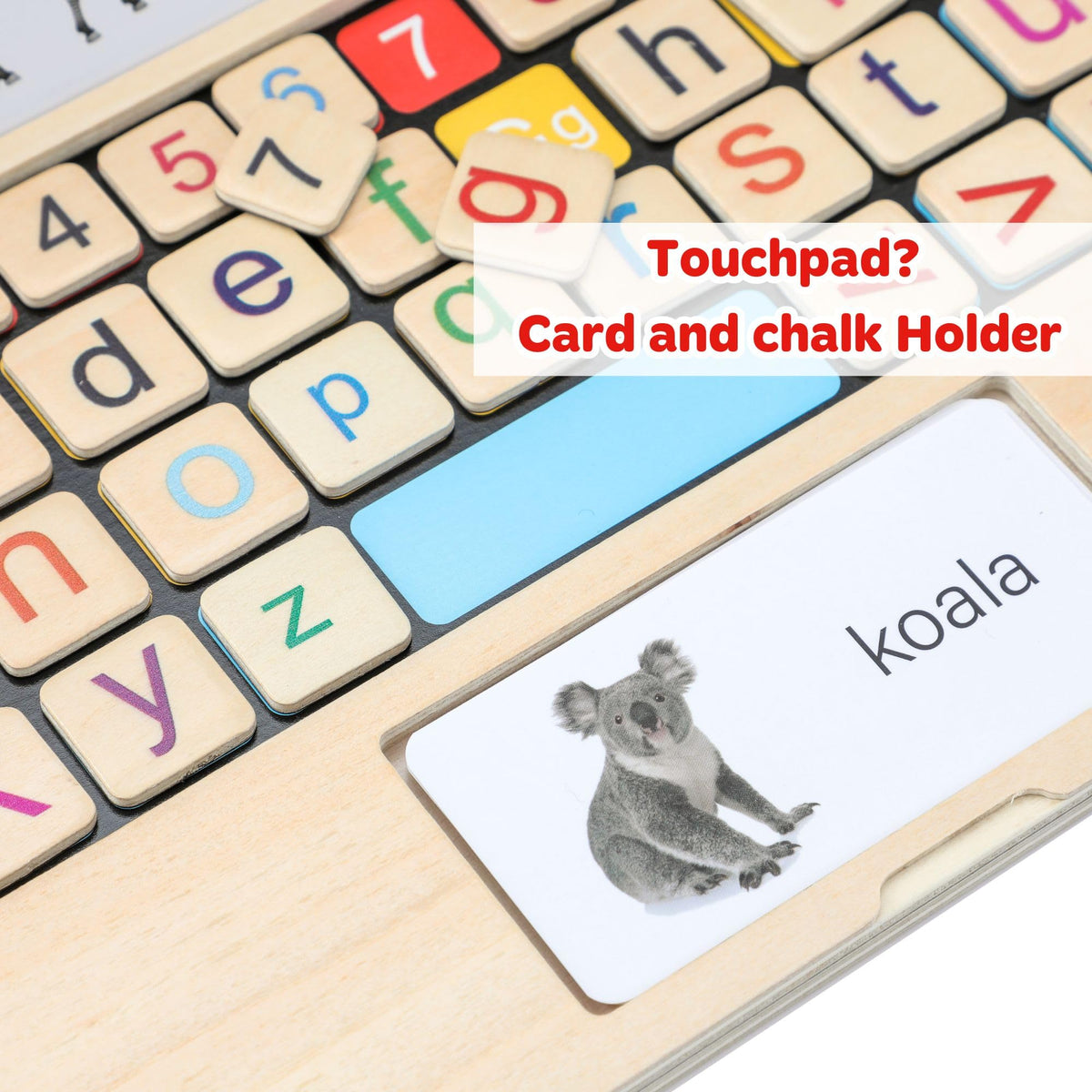 Todller First Wooden Laptop - Montessori Play & Learn Set