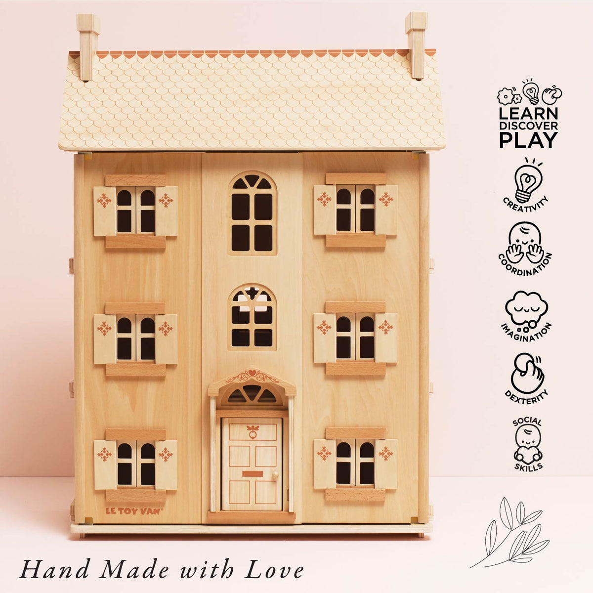 Grand Natural Wood Dolls House