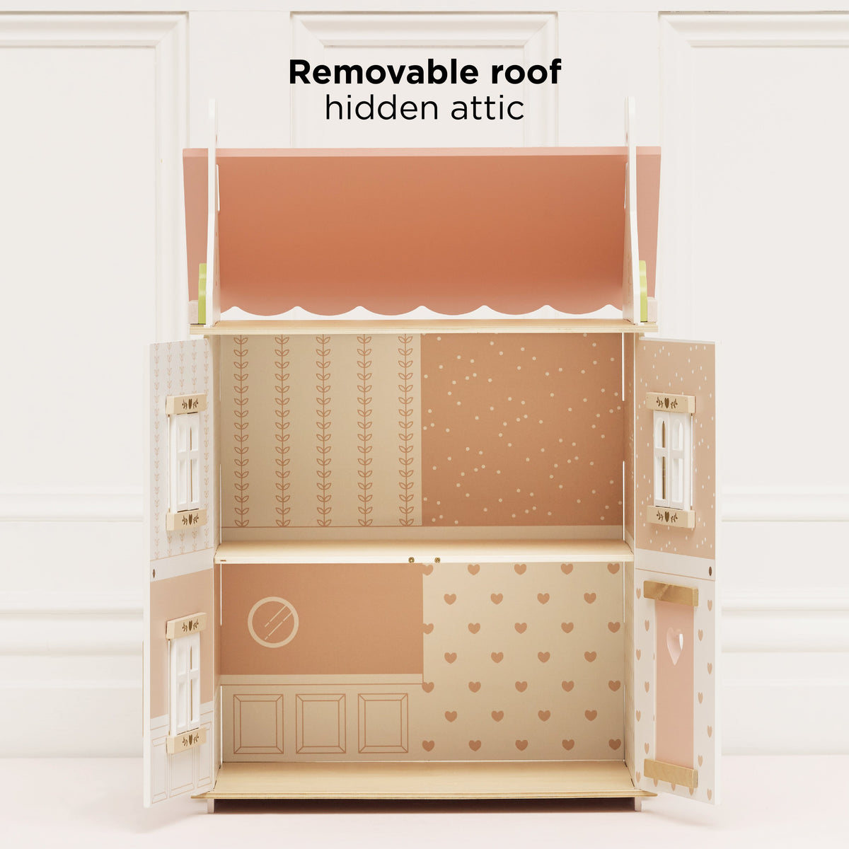 Roseheart Wooden Dolls House, Furniture & Family