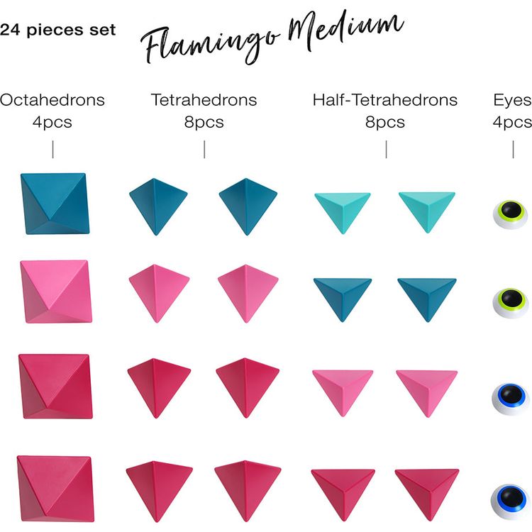 Trido Flamingo Medium Magnet Building Set - 24 Pieces