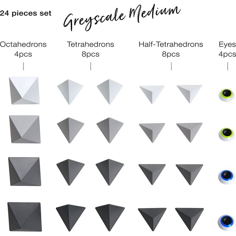 Trido Monochromatic Medium Magnet Building Set - 24 Pieces