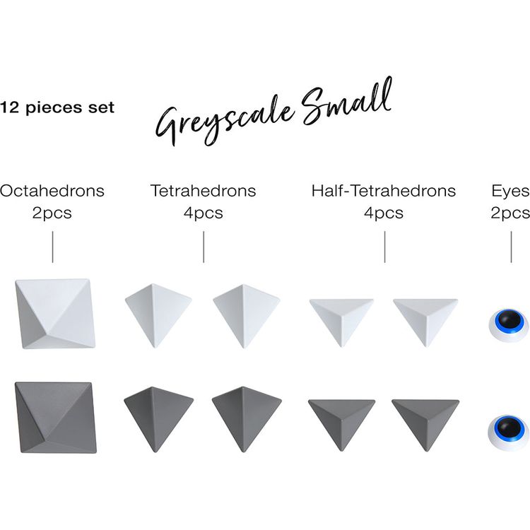 Trido Monochromatic Small Magnet Building Set - 12 Pieces